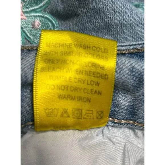 Guapi Aqua Blue Blossom Jeans Mens Size 28 Premium Denim Flared